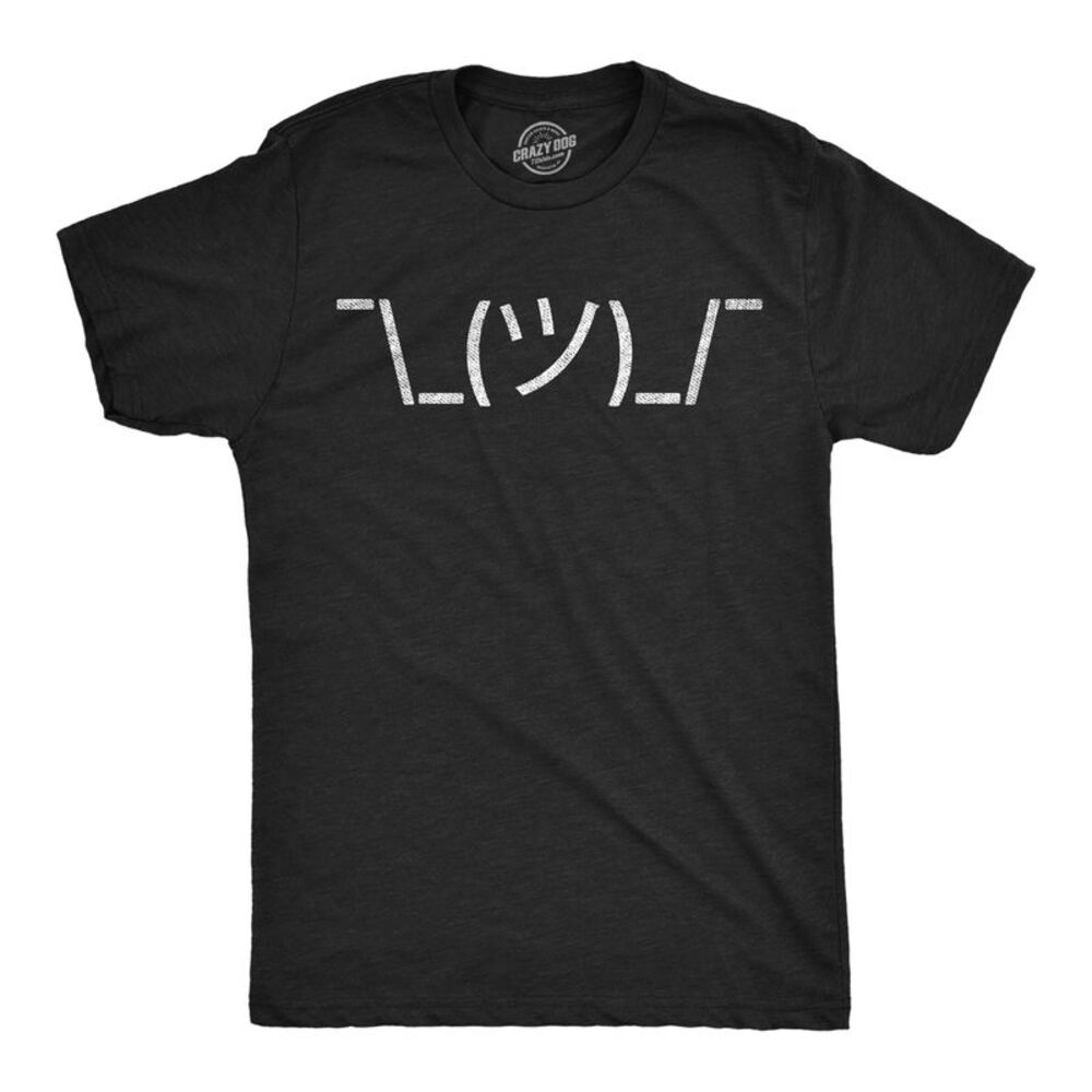 Mens Funny T Shirt Shrug Emoji Sarcastic Text Graphic Tee For Men